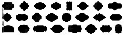 Cartouches black badges collection. Set of abstract black cartouches badges