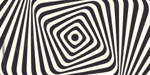 Abstract optical illusion line background. Vector illustration