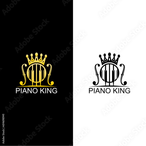 King piano music logo design