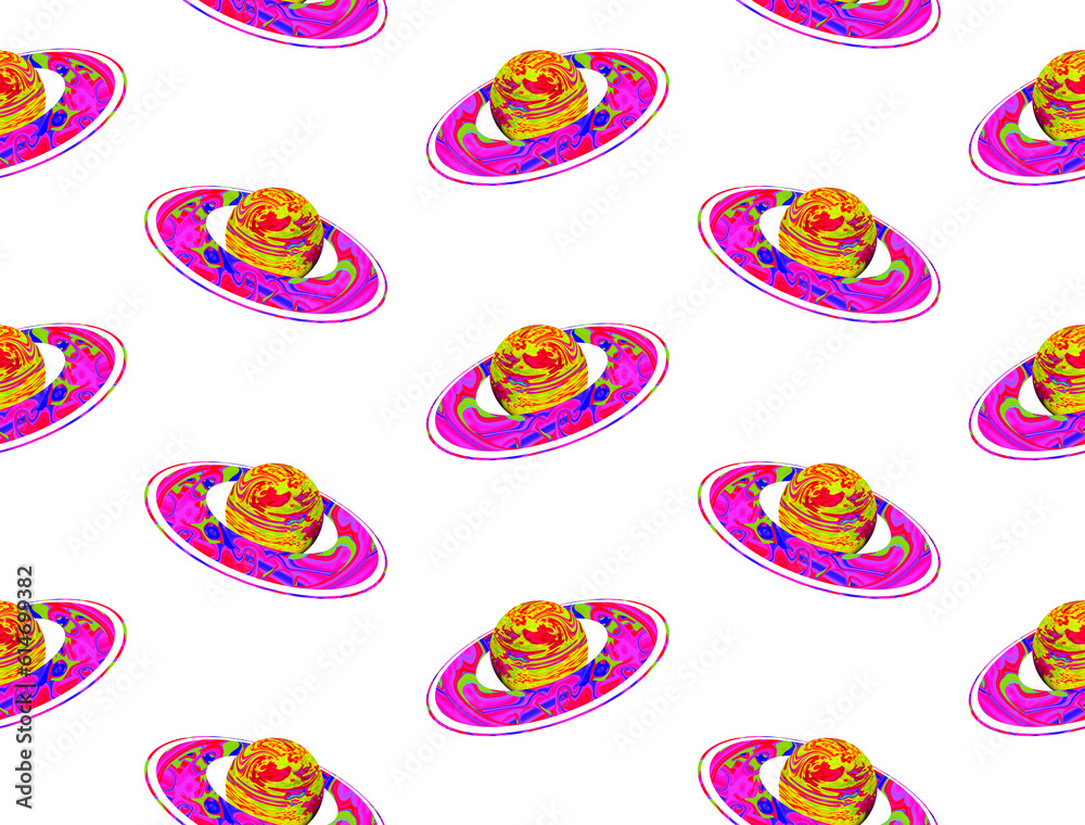 PNG Planets orbiting in space with planetary ring seamless pattern illustration handdrawn PNG Planets orbiting in space with planetary ring seamless pattern illustration handdrawn