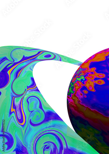 Wallpaper Mural PNG image , space planet 60/70's vibe colorful vertical template Torontodigital.ca