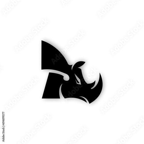 Modern rhino letter r logo illustration design