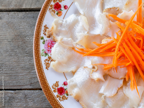 Billede på lærred Fresh seashell sashimi