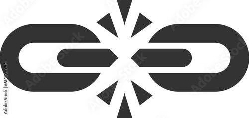 Broken chain link icon vector. Concept demage connection or join in business. Disconnect symbol isolated on white background.