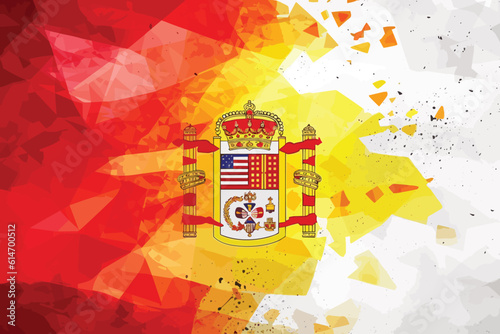 Spain Flag Pattern 3d rendering white background vector.