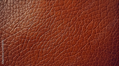 Brown leather textured background. Generative AI.
