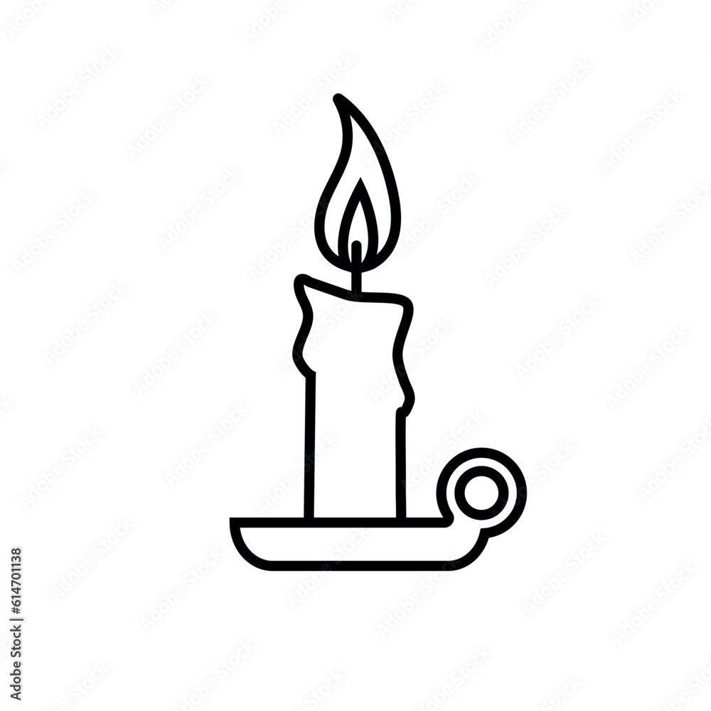 Candle line icon, logo vector Candle line icon, logo vector