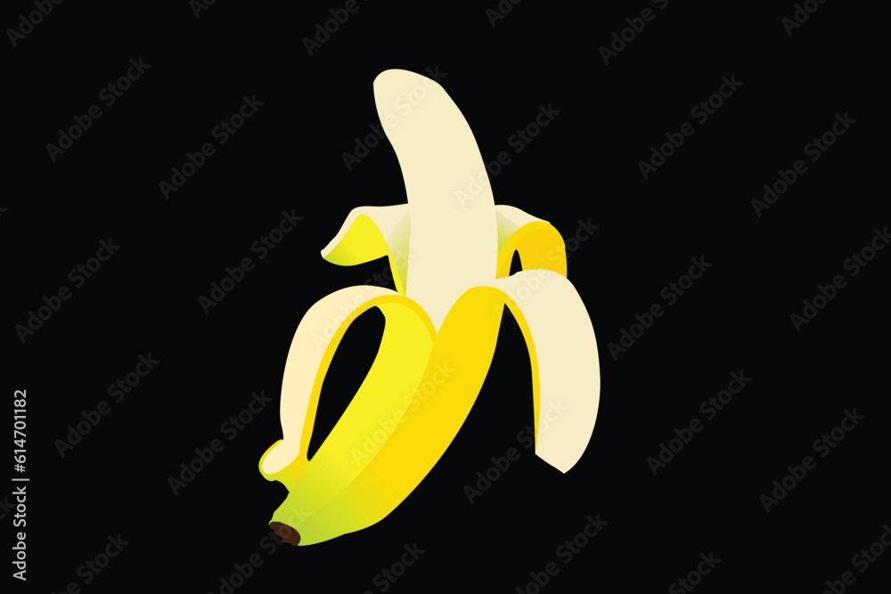 Realistic banana vector design . Realistic banana vector design .