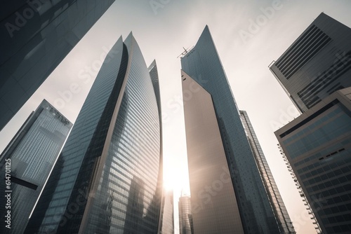 Modern skyscrapers with cutting-edge tech in Riyadh's King Abdullah Financial District. Generative AI photo