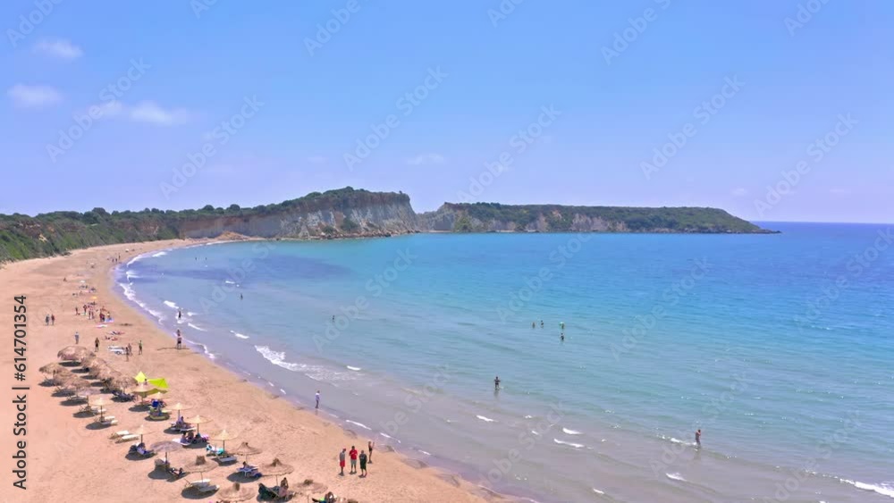 Gerakas beach in Zakynthos island in Greece aerial view Gerakas beach in Zakynthos island in Greece aerial view