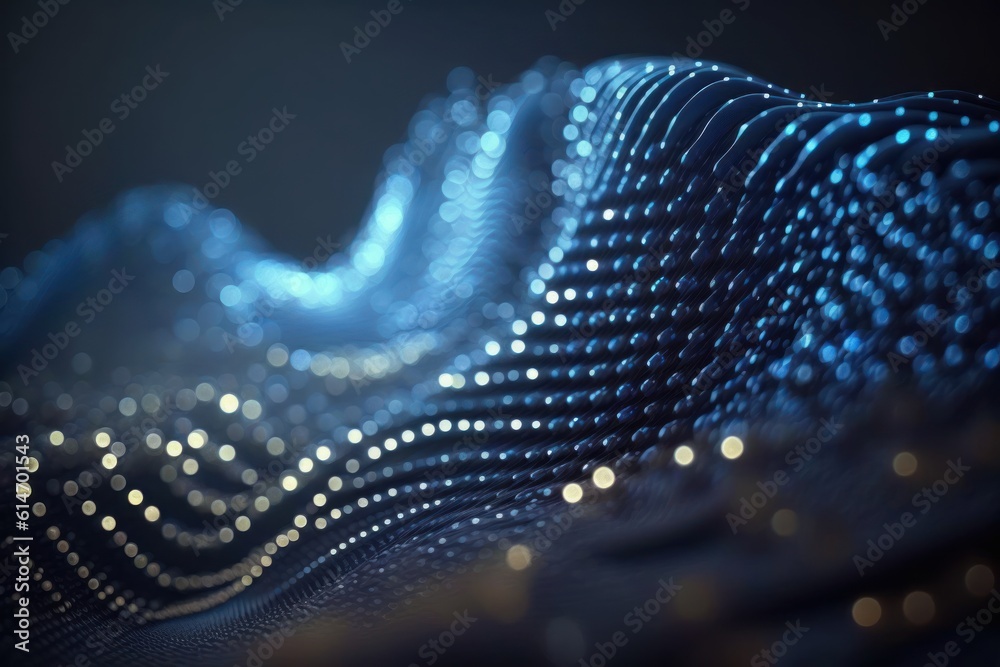 Blue Technology Digital Wave Background - Generative AI Blue Technology Digital Wave Background - Generative AI