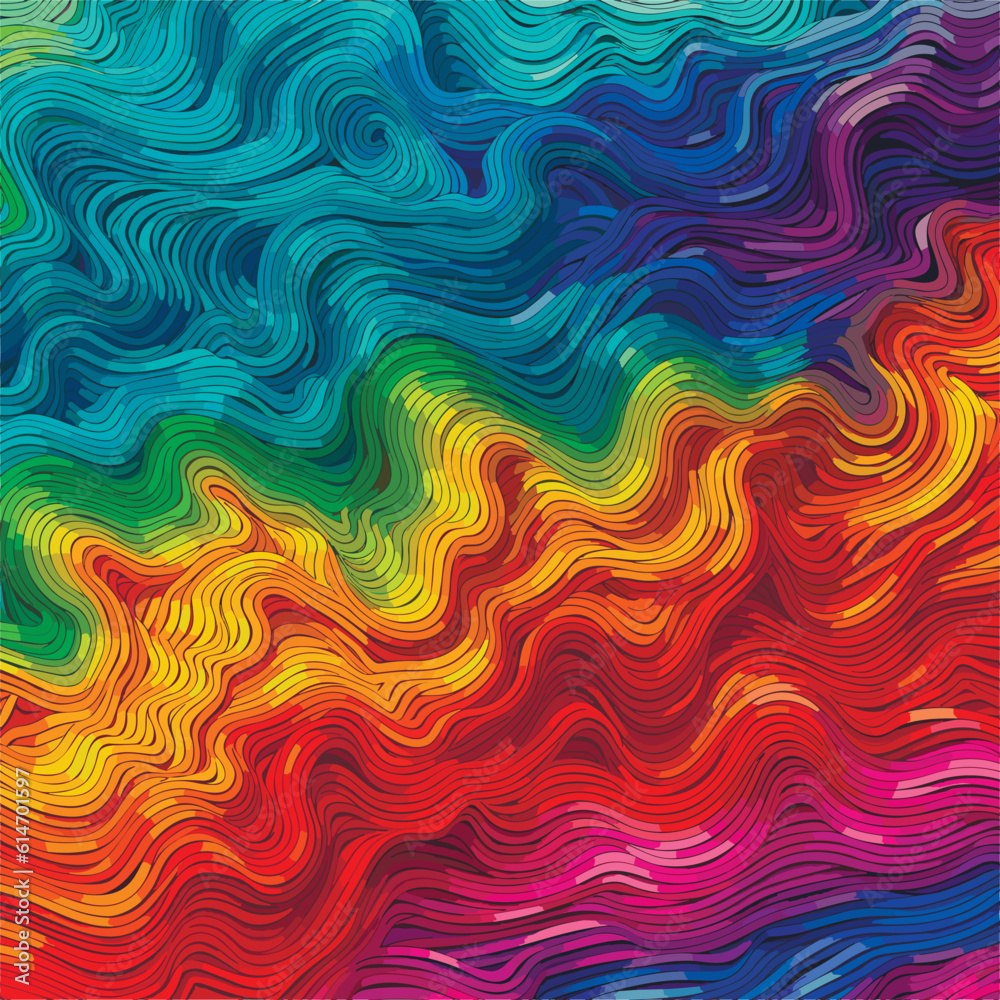 Seamless vector pattern with many abstract flowers. For wallpaper or fabric decoration in vintage style. Seamless pattern design for banner, poster, card. Rainbow colorful background. Vector Seamless vector pattern with many abstract flowers. For wallpaper or fabric decoration in vintage style. Seamless pattern design for banner, poster, card. Rainbow colorful background. Vector