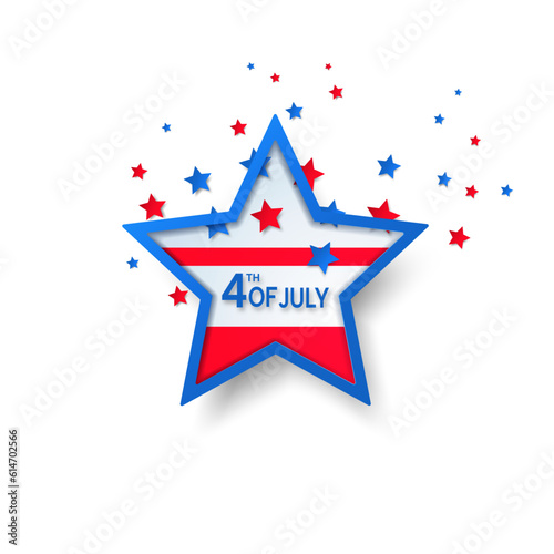 USA Independence Day July 4th. Star logo icon.