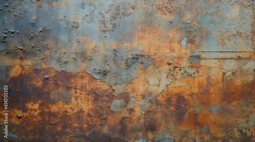 Grunge rusted metal texture, rust and oxidized metal background. Generative AI.