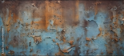 Grunge rusted metal texture, rust and oxidized metal background. Generative AI.