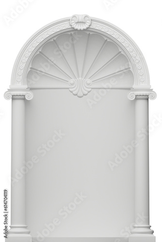 Antique classical architectural arch with a niche photo
