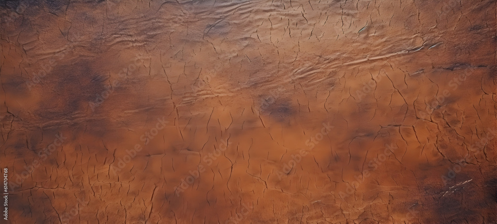 old brown rustic leather texture - background banner panorama long pattern. Generative AI.