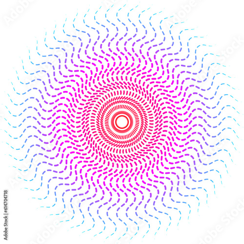 Wallpaper Mural Colorful dashed sunrays spectrum isolated on white background. Radial dashes starburst logo vector illustration. Torontodigital.ca