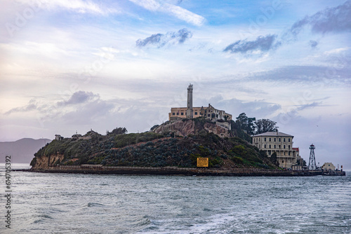 Island in the San Francisco Bay where the famous maximum security federal prison of Alcatraz is located, in California, in the United States of America. USA Concept.