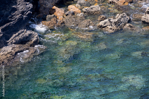 Wild rocky coastline at Trevose Head in Cornwall