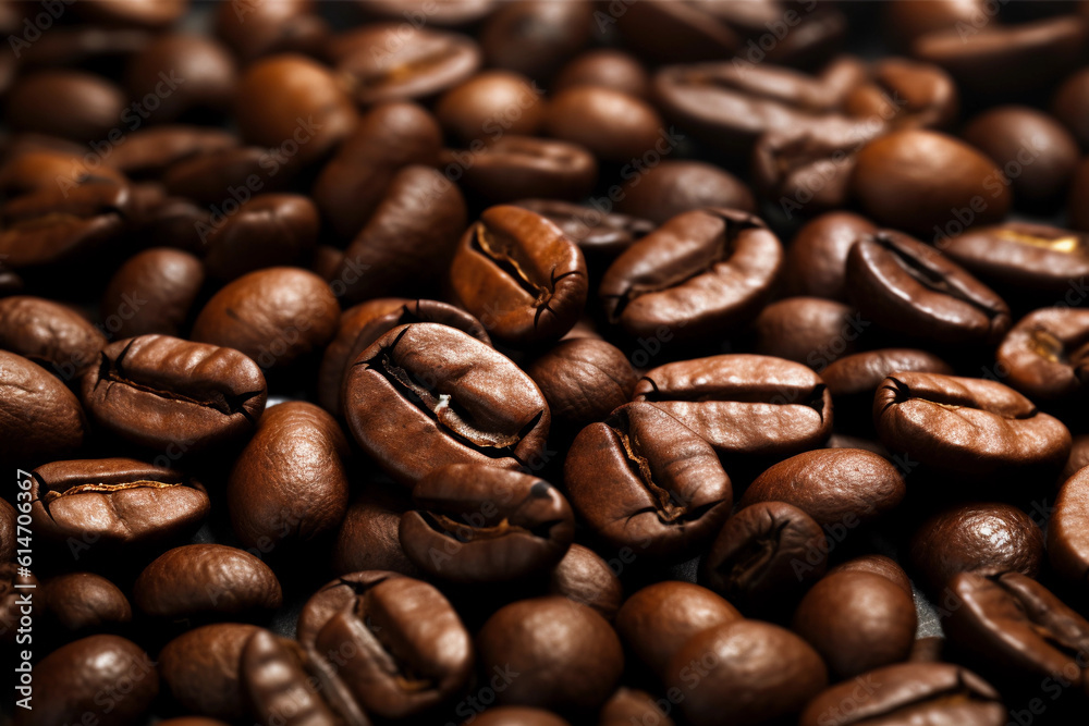 Coffee Beans Background - Generative AI. Coffee Beans Background - Generative AI.