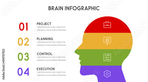 Vector human head and other elements for infographics