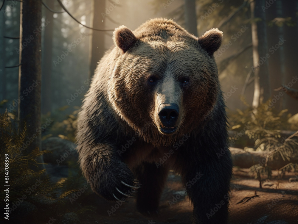 close up on a wild bear, Generative AI close up on a wild bear, Generative AI