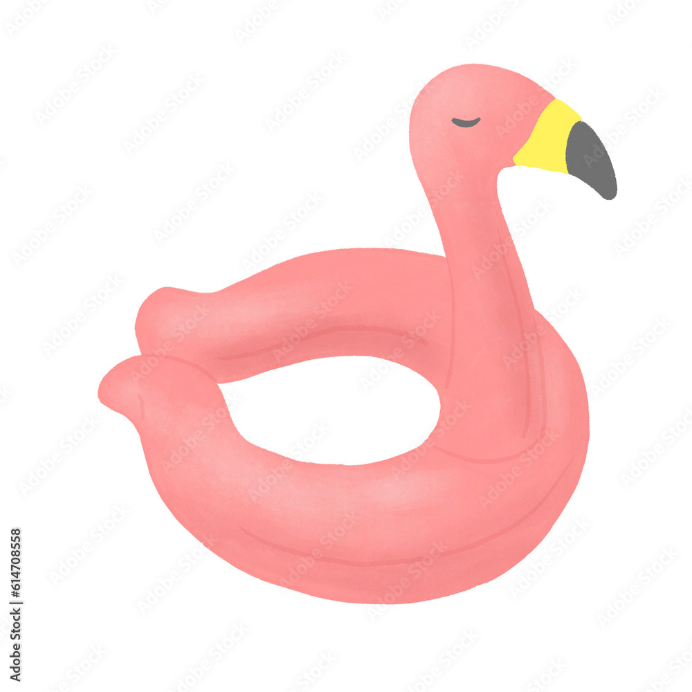 フラミンゴの浮き輪のイラスト フラミンゴの浮き輪のイラスト