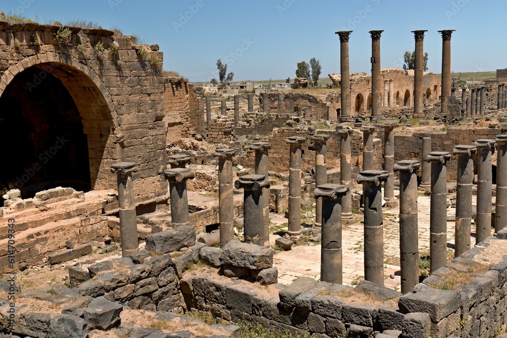 The ancient city of Bosra, a former capital of the Roman province of Arabia, was built in the 1-2 century. UNESCO World Heritage. Syria.