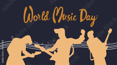 vector illustration to commemorate world music day held in June