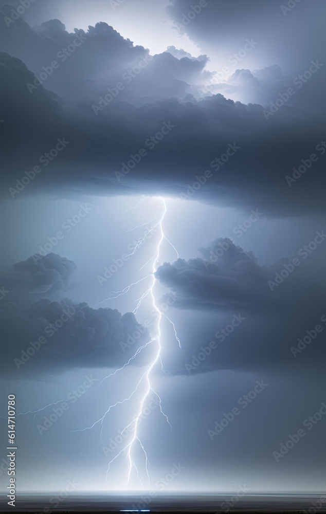 Lightning storm. Ai generated technology