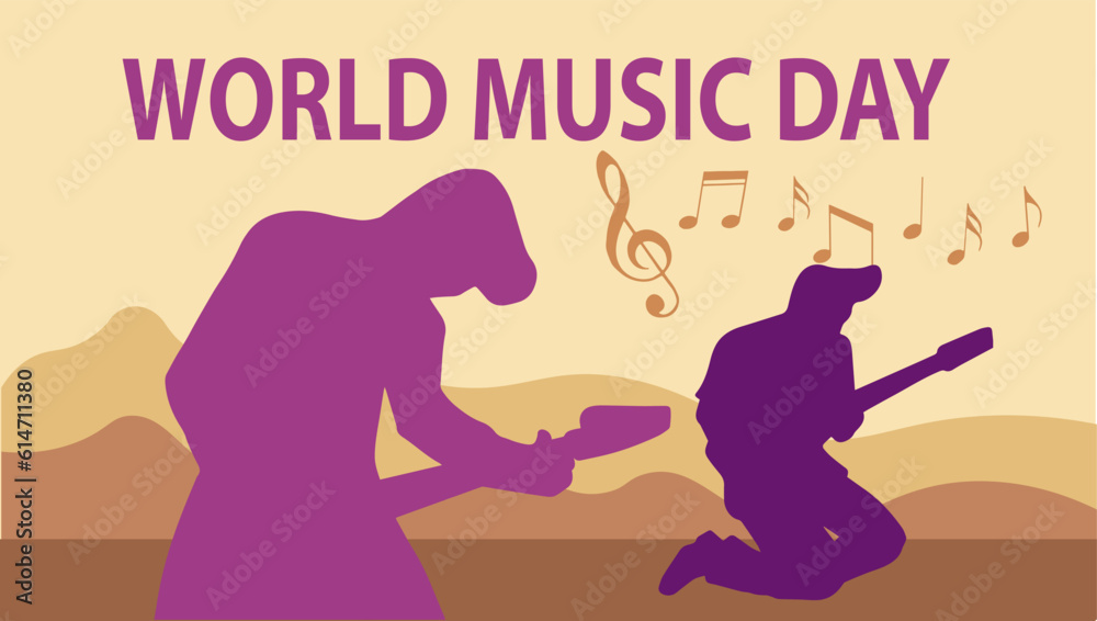 Obraz premium vector illustration to commemorate world music day held in June