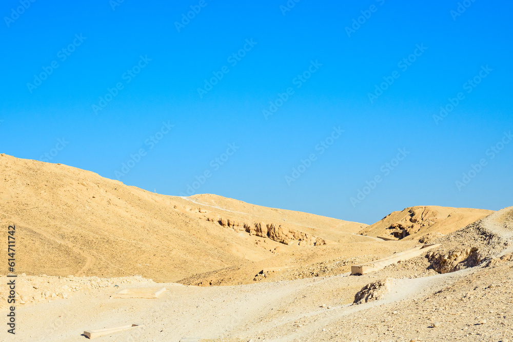 View on high cliffs in valley of the kings. Luxor, Egypt