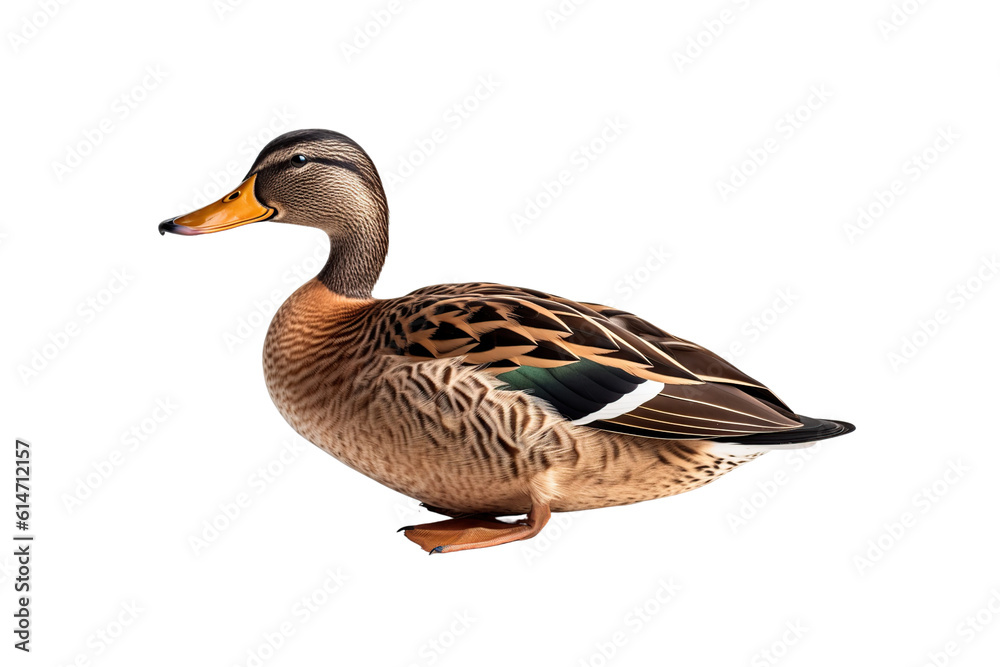close up duck isolated on transparent background generative AI.