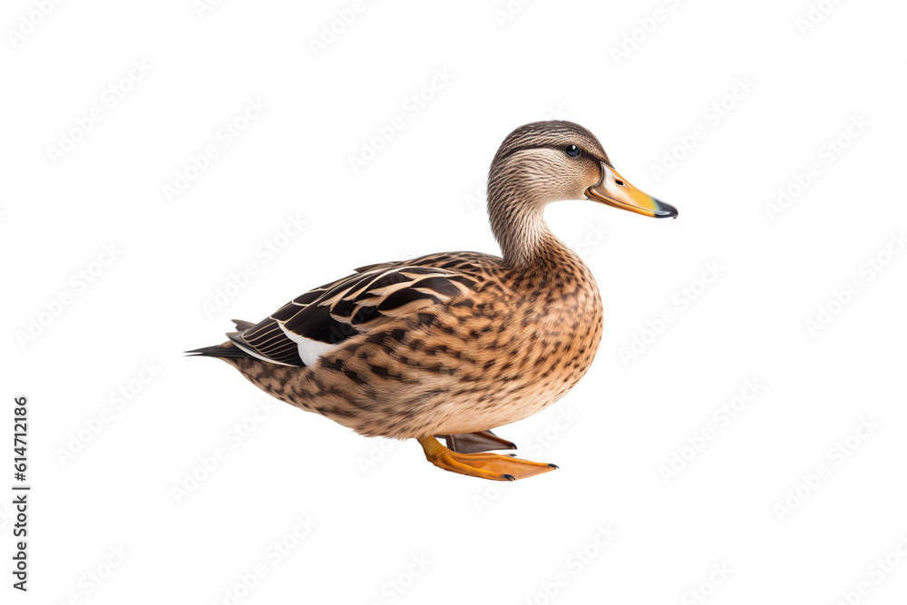 close up duck isolated on transparent background generative AI. close up duck isolated on transparent background generative AI.