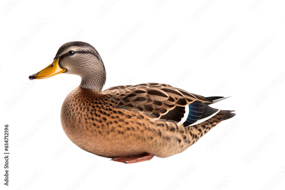 close up duck isolated on transparent background generative AI. close up duck isolated on transparent background generative AI.