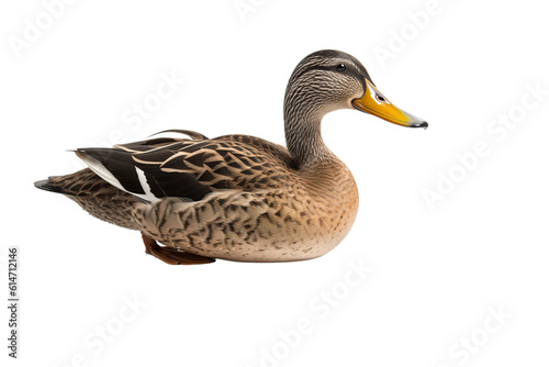 close up duck isolated on transparent background generative AI.
