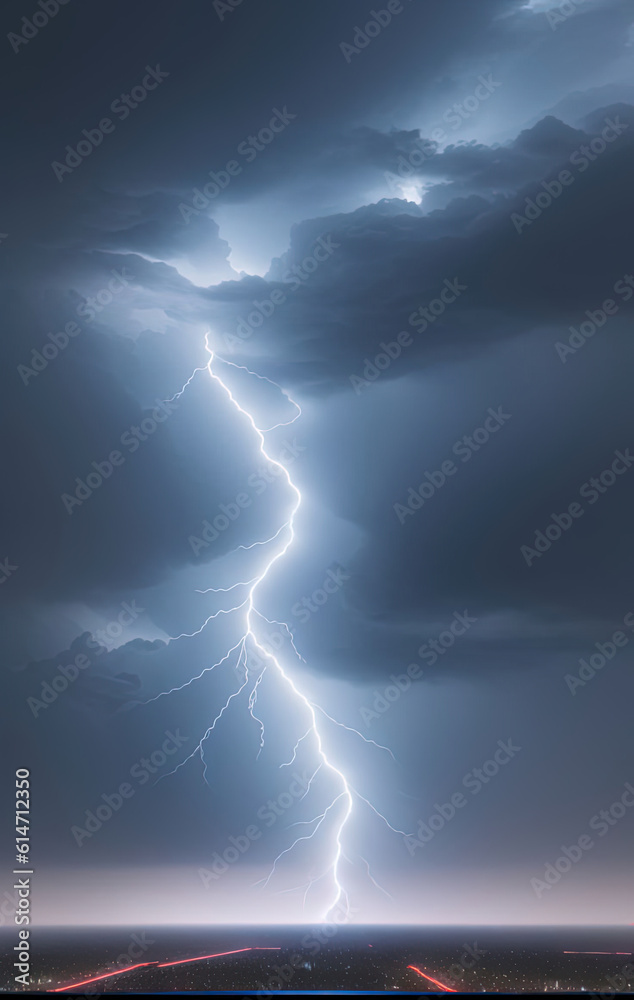 Lightning storm. Ai generated technology
