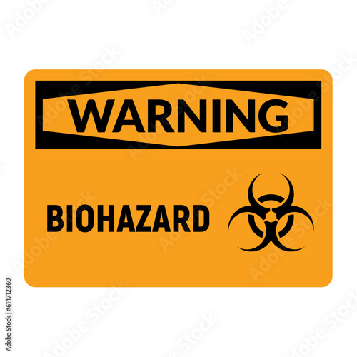 Biohazard caution waste sign. Biologic infectious symbol alert caution vector label logo sign.