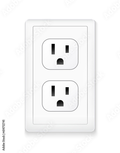 Plug socket B japan usa mexico. Power socket wall plate outlet canada isolated.
