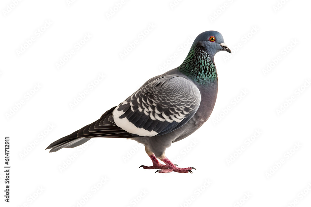 pigeon isolated on white generative AI. pigeon isolated on white generative AI.