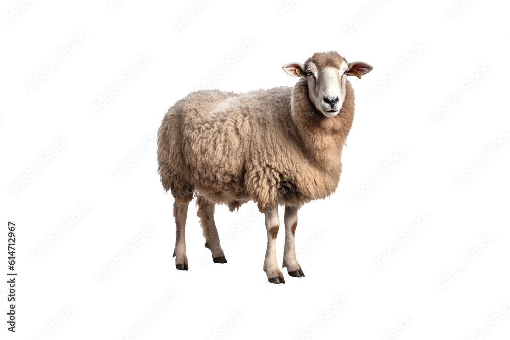 sheep isolated on white background generative Ai.