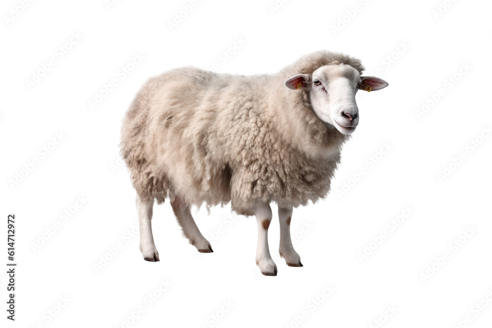 Fototapeta premium sheep isolated on white background generative Ai.