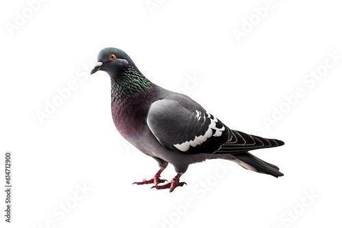 pigeon isolated on white background generative AI. photo