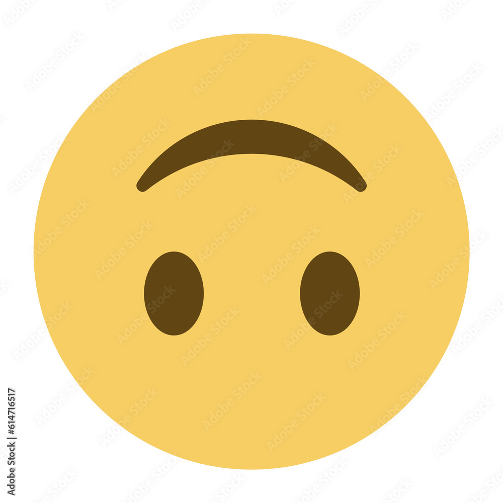 Upside-Down Face vector emoji. A classic smiley, turned upside down. Implemented as a flipped version of Slightly Smiling Face on most platforms.