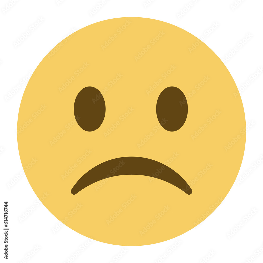 Fototapeta premium Top quality emoticon. Confused emoji. Nonplussed emoticon with frowned lips