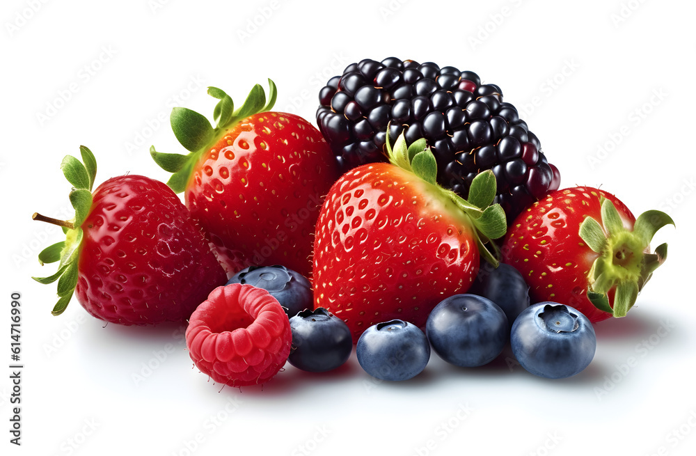 berries on white background berries on white background