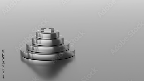 Steel and metal. Metalworking industry. Background 3D illustration photo
