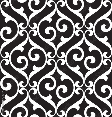 ornate floral pattern ornamental black and white pattern seamless wallpaper background design