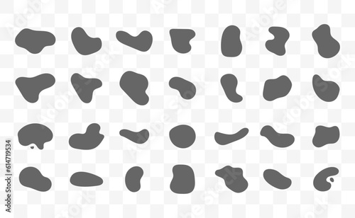 Amorphous blob shapes. Easily editable line art on transparent background. Vector stock illustration.